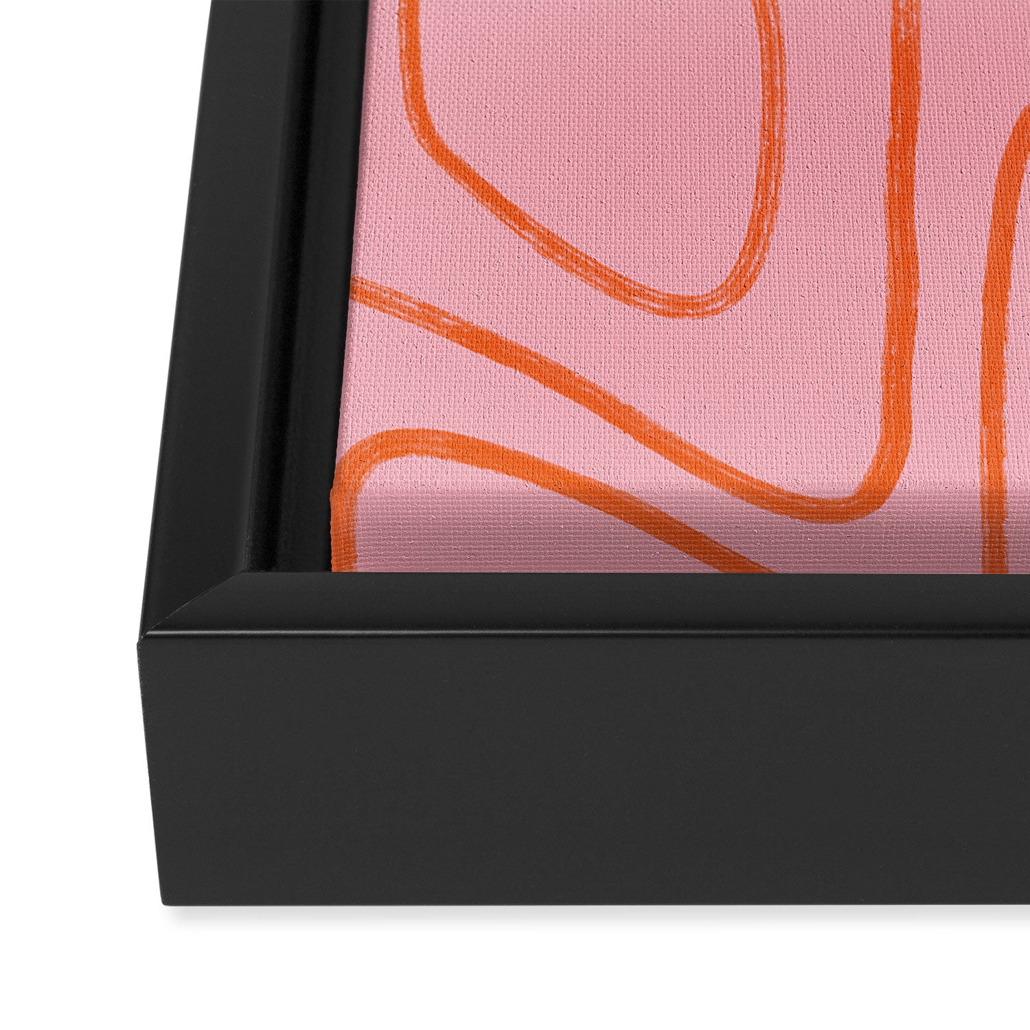 Abstract Line Pink and Orange Framed Canvas Print Gallery Image 3
