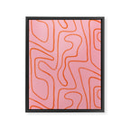 Abstract Line Pink and Orange Framed Canvas Print Gallery Image 6