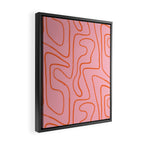 Abstract Line Pink and Orange Framed Canvas Print Gallery Image 2