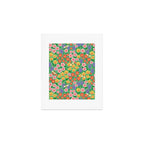 Bright Colorful Floral Meadow with Bees Art Print Gallery Image 1