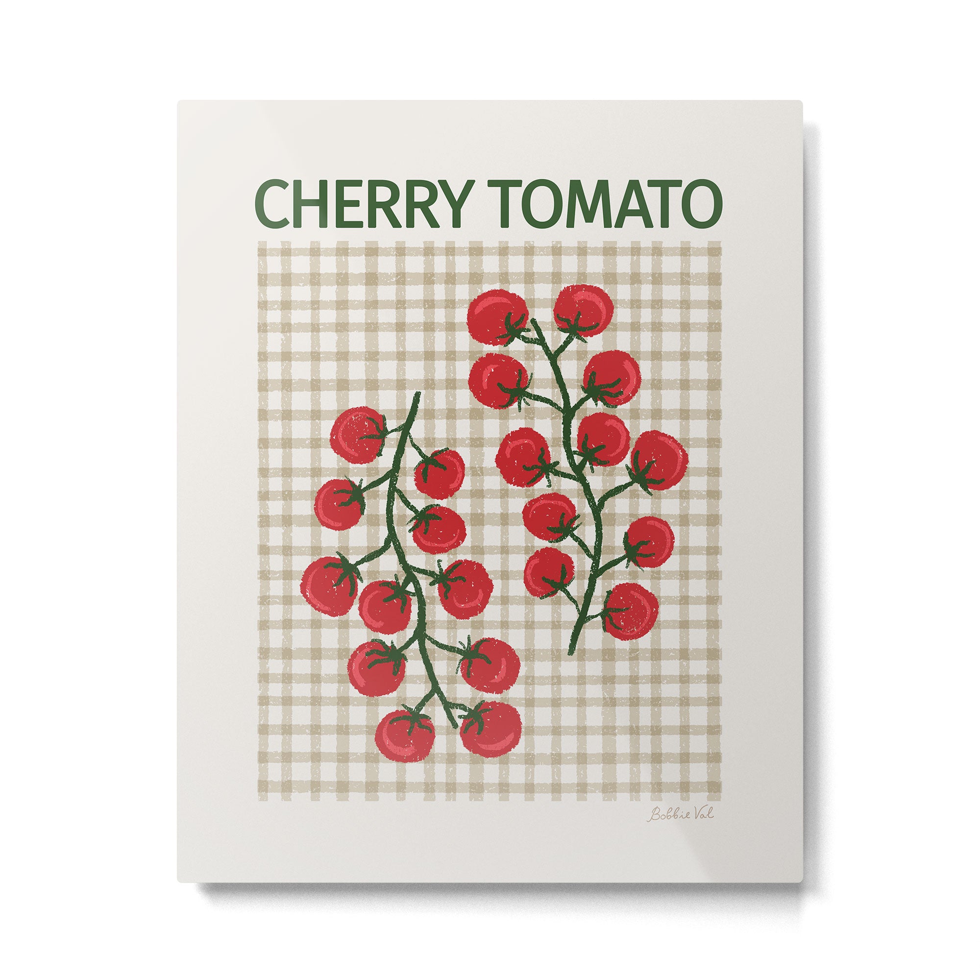 Cherry Tomato Plaid Farmers Market Metal Print Gallery Image 4