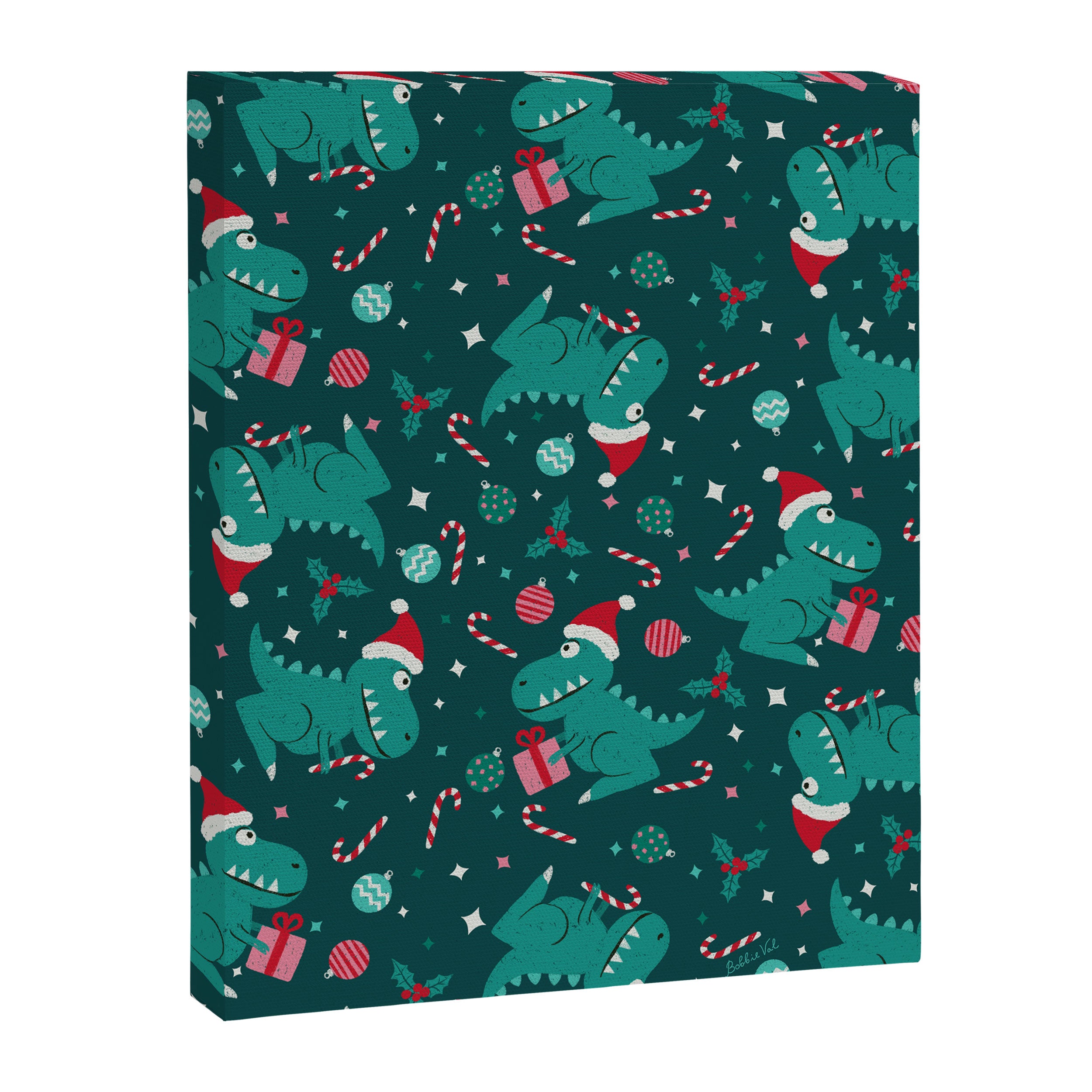 Christmas Dinosaurs Dinos Dinosaur Canvas Print Gallery Image 6