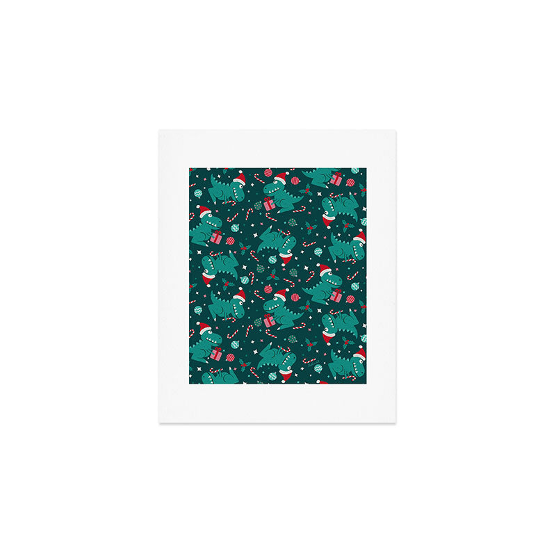 Christmas Dinosaurs Dinos Dinosaur Art Print Gallery Image 1