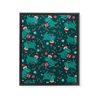 Christmas Dinosaurs Dinos Dinosaur Framed Canvas Print Gallery Image 6