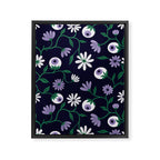 Dark Gothic Floral Garden Flowers and Eyes Creepy Halloween Framed Canvas Print Gallery Image 6