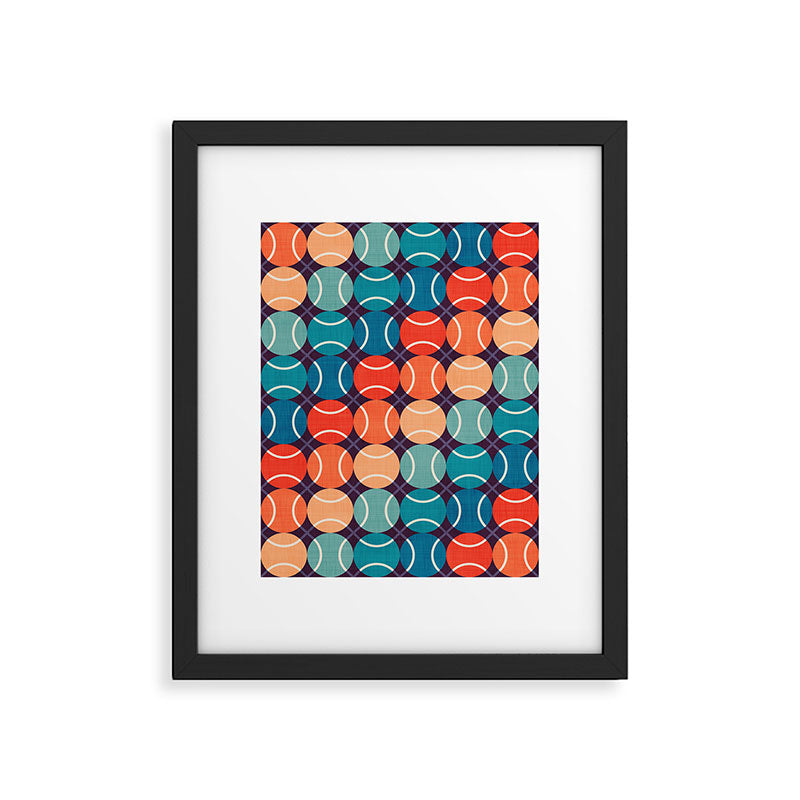 Retro Tennis 70s Rainbow Framed Art Print Gallery Image 5