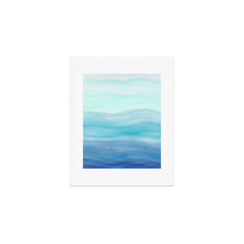 Sea Waves, Abstract Watercolor Painting Art Print Gallery Image 1