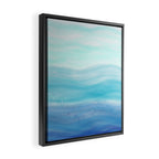 Sea Waves, Abstract Watercolor Painting Framed Canvas Print Gallery Image 2