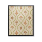 Vintage Pinecone Mushroom Forest Leaves Ogee Framed Canvas Print Gallery Image 6