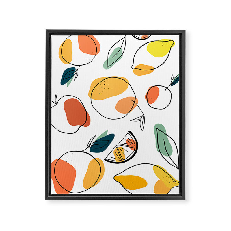 Abstract citrus fruit Framed Canvas Print Gallery Image 3