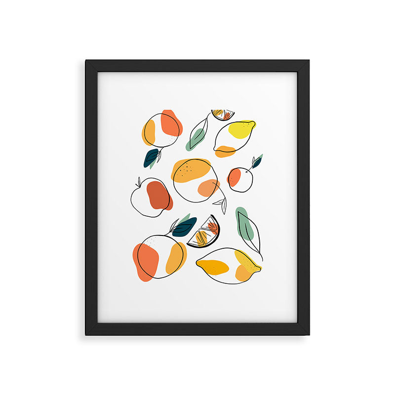 Abstract Citrus Fruit Framed Art Print