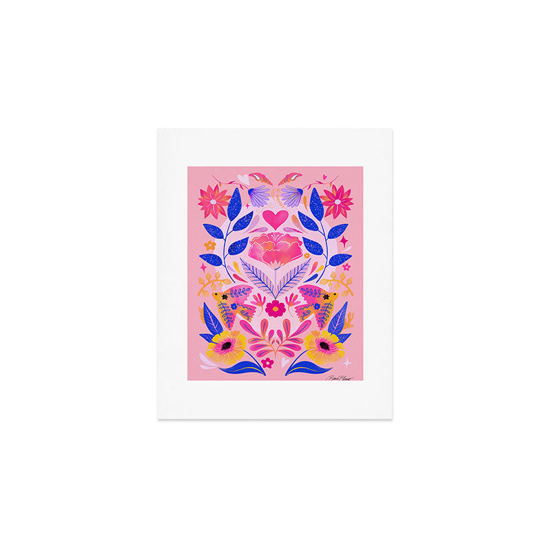 Botanical Garden Folklore in Pink Art Print Gallery Image 1