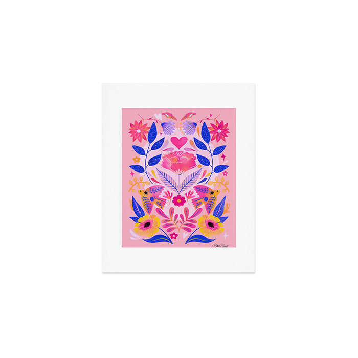 Botanical Garden Folklore in Pink Art Print Gallery Image 1