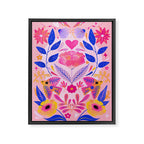Botanical Garden Folklore in Pink Framed Canvas Print Gallery Image 6