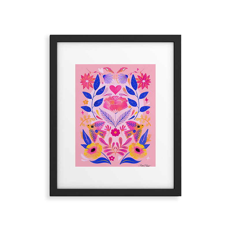 Botanical Garden Folklore in Pink Framed Art Print Gallery Image 5