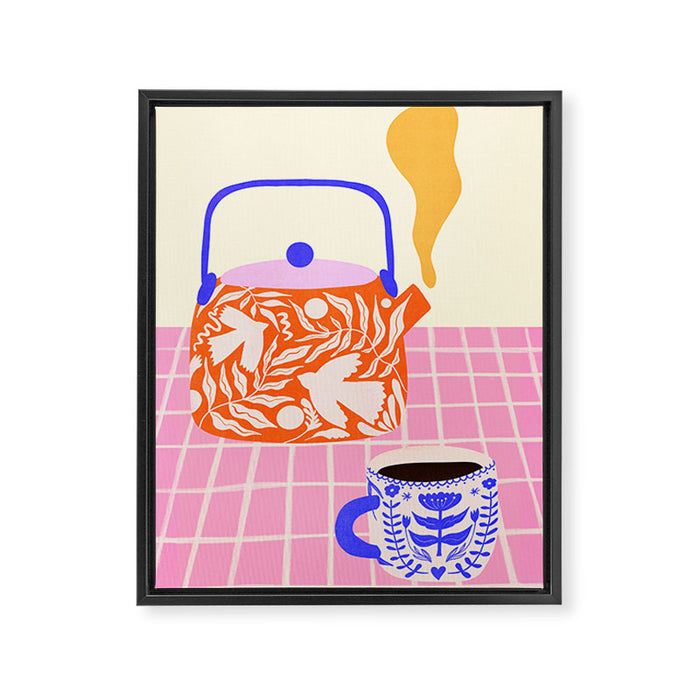 Colorful Tea Por Framed Canvas Print Gallery Image 1