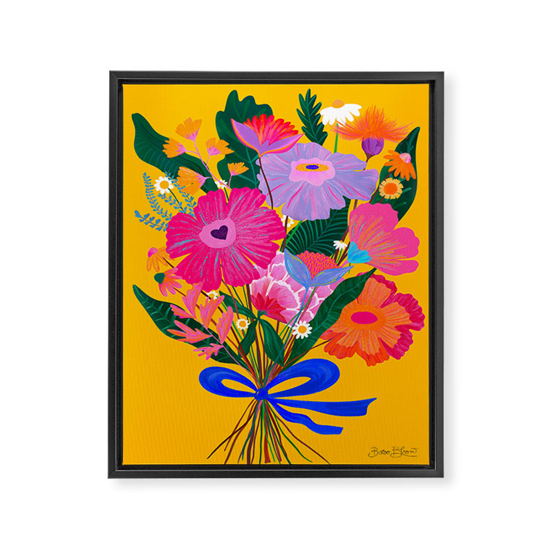 flower bouquet Pink Tangerine Framed Canvas Print Gallery Image 8
