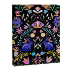 Folk Art Florals black in colors Canvas Print Gallery Image 6