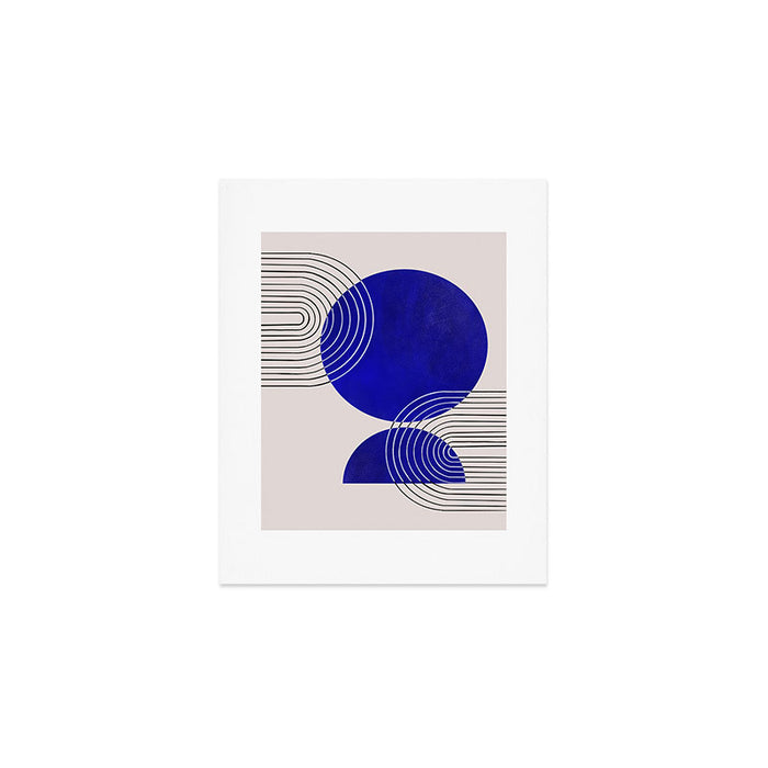 Indigo Blue Abstract Geometrical Composition Art Print Gallery Image 1
