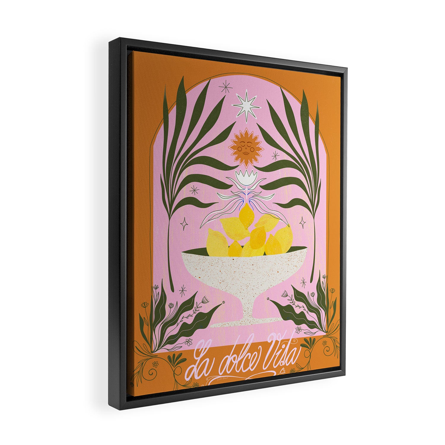 Mediterranean Lemon Florals - La Dolce Vita Framed Canvas Print Gallery Image 2