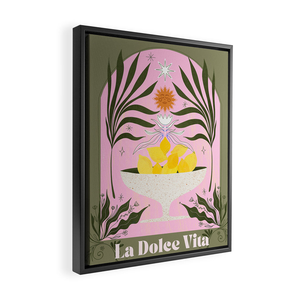 Mediterranean Lemons - La Dolce Vita Framed Canvas Print Gallery Image 2