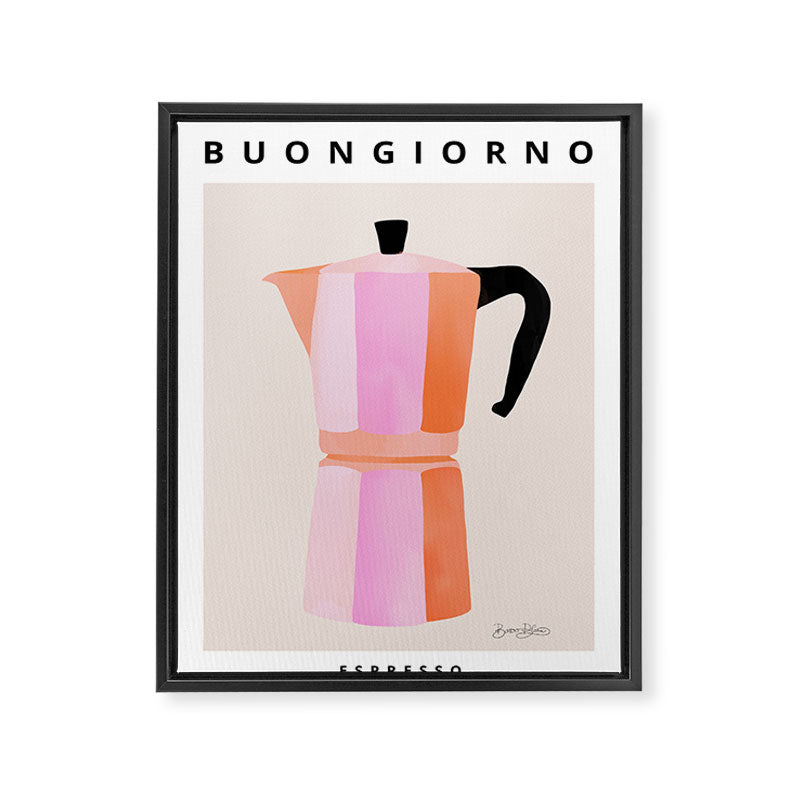 Moka Espresso Coffee Framed Canvas Print Gallery Image 6