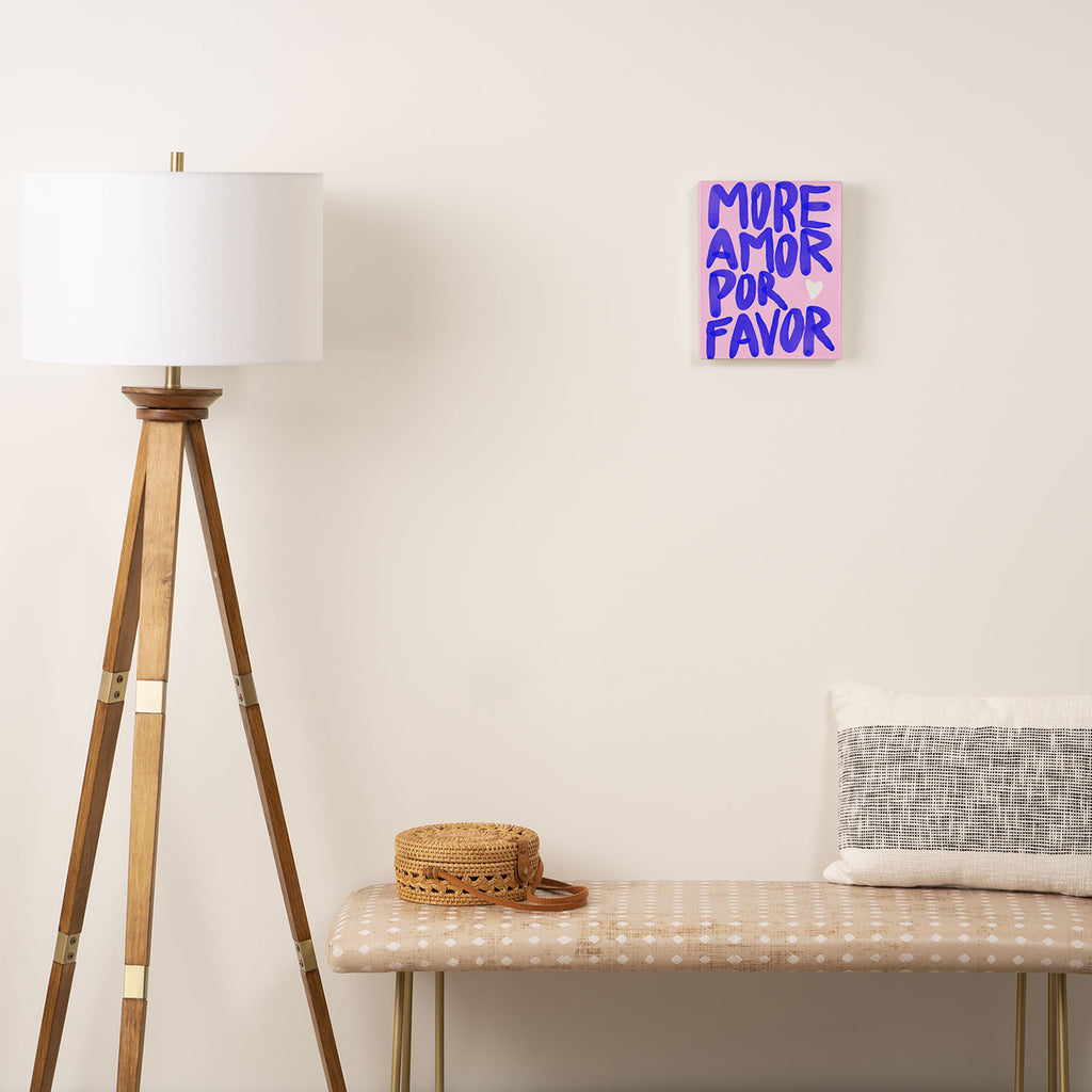 More Amor por favor - brush typography love quote Canvas Print Gallery Image 2