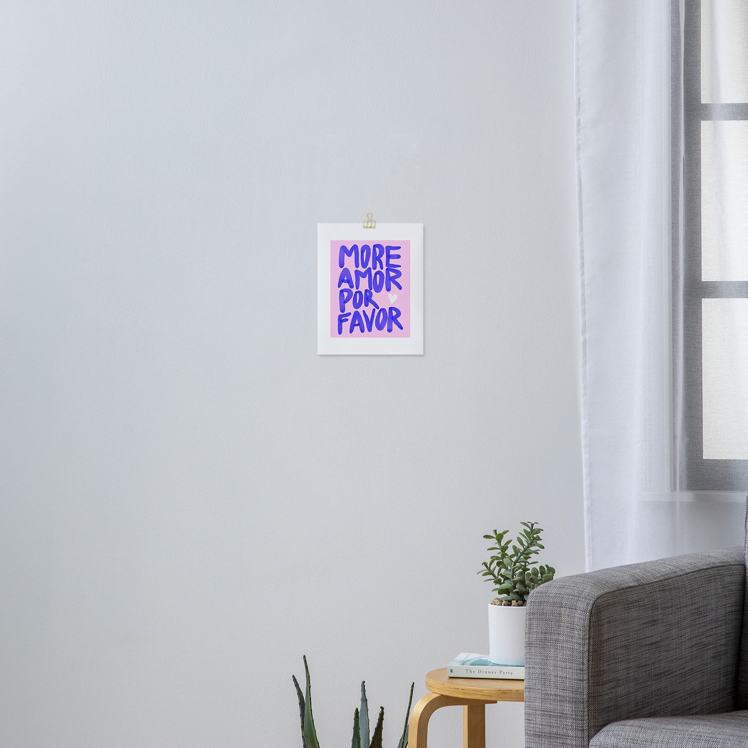 More Amor por favor - brush typography love quote Art Print Gallery Image 3