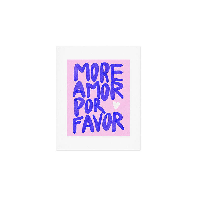 More Amor por favor - brush typography love quote Art Print Gallery Image 1