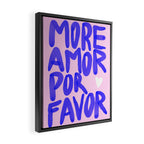 More Amor por favor - brush typography love quote Framed Canvas Print Gallery Image 2