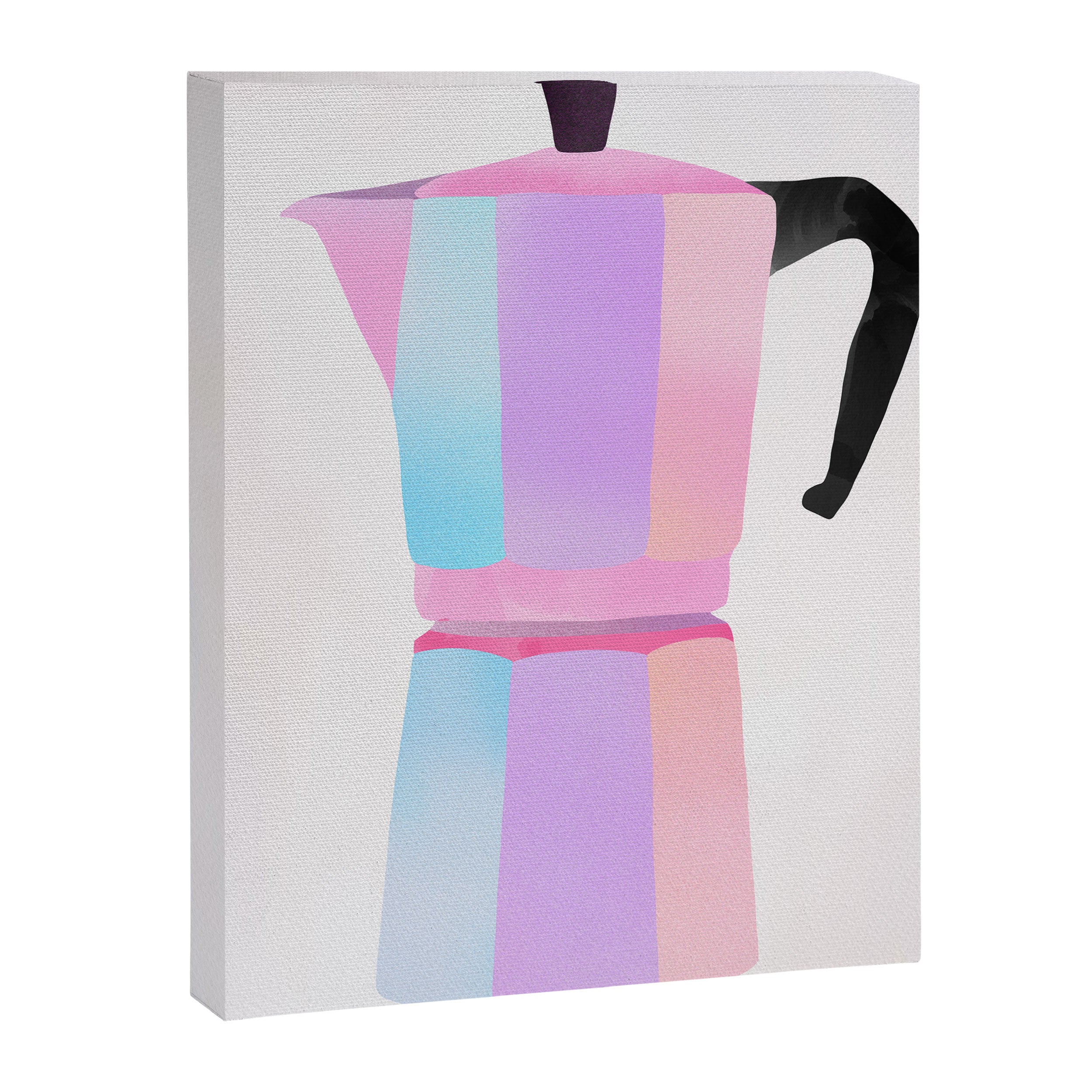 Neon Coffee Moka Pot Canvas Print Gallery Image 6