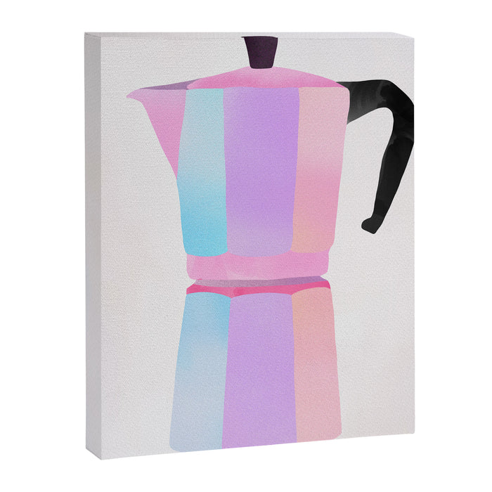 Neon Coffee Moka Pot Canvas Print Gallery Image 1