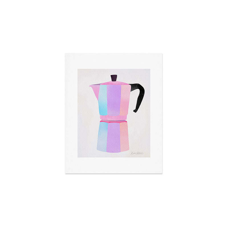 Neon Coffee Moka Pot Art Print Gallery Image 1