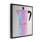 Neon Coffee Moka Pot Framed Canvas Print Gallery Image 2