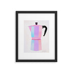Neon Coffee Moka Pot Framed Art Print Gallery Image 5