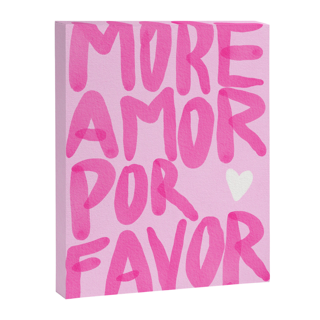 Pink Maximalist Quote - More Amor Canvas Print Gallery Image 8