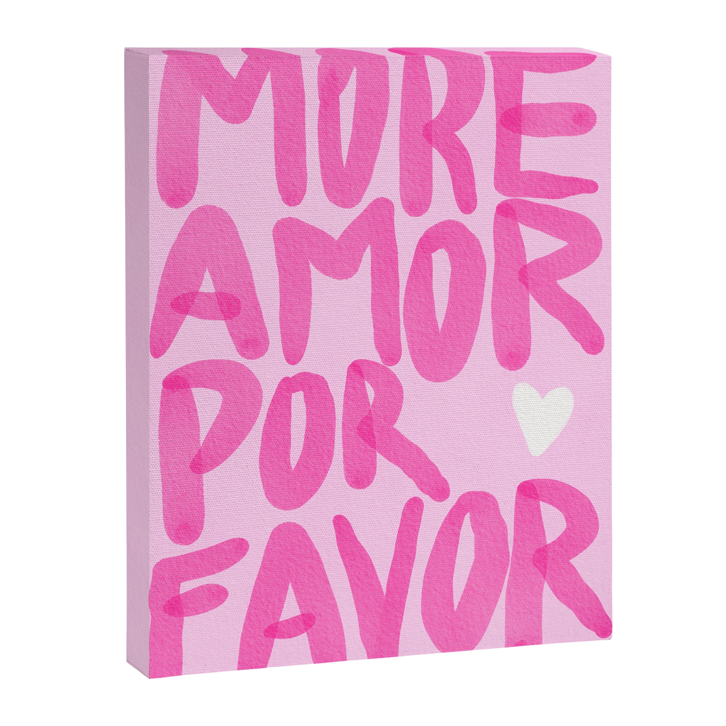 Pink Maximalist Quote - More Amor Canvas Print Gallery Image 8