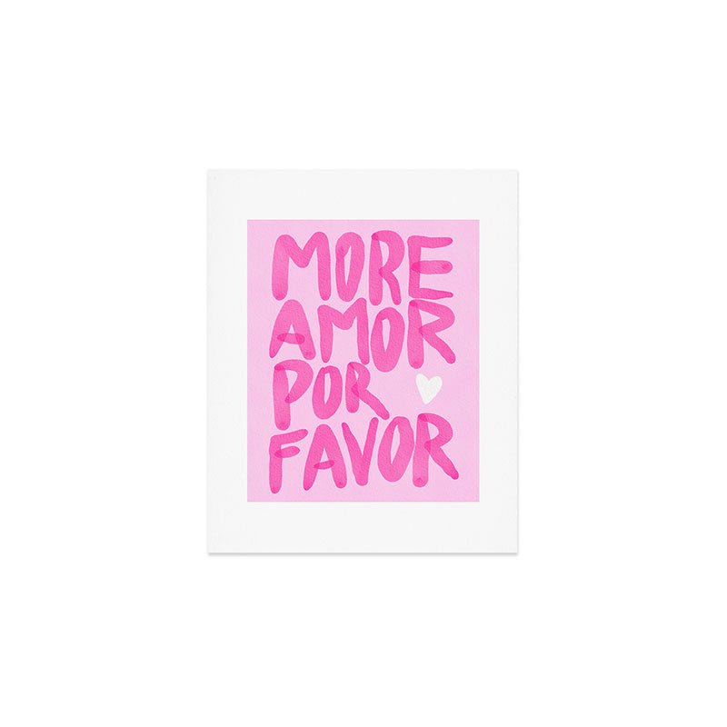 Pink Maximalist Quote - More Amor Art Print Gallery Image 1