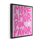 Pink Maximalist Quote - More Amor Framed Canvas Print Gallery Image 2