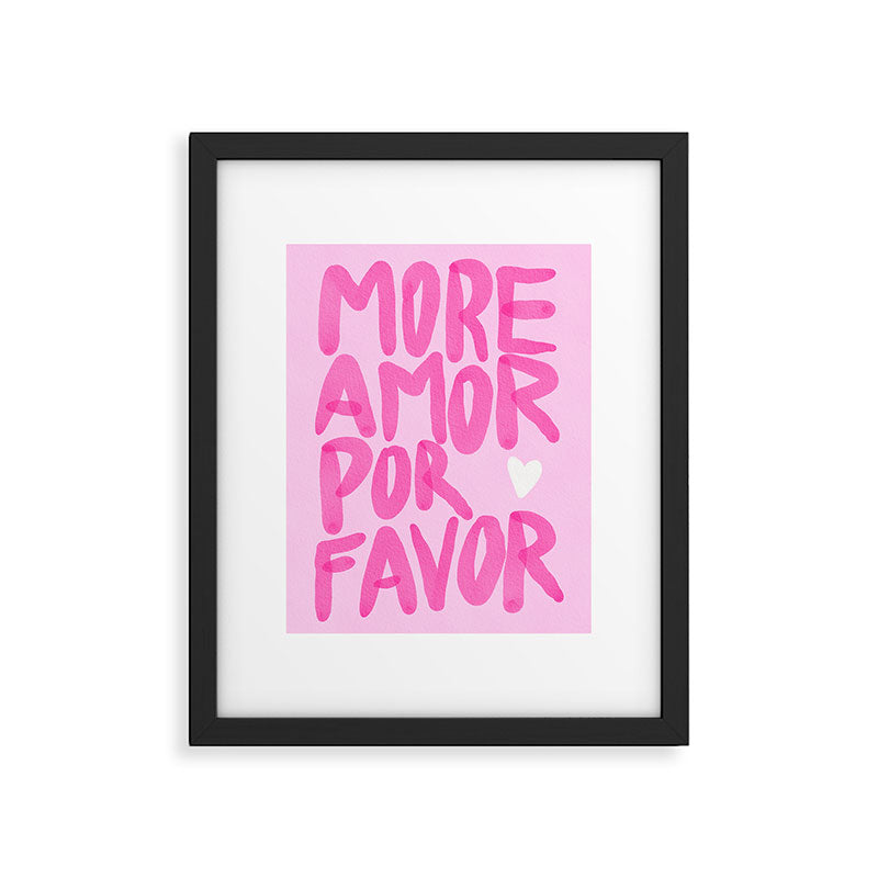 Pink Maximalist Quote - More Amor Framed Art Print Gallery Image 6