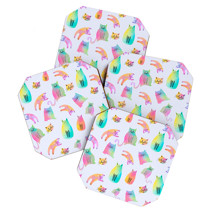 Rainbow Cats Pastel Coaster Gallery Image 1
