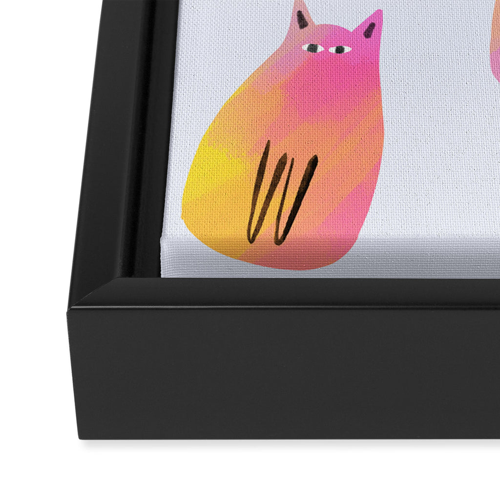 Rainbow Cats Pastel Framed Canvas Print Gallery Image 3
