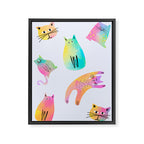 Rainbow Cats Pastel Framed Canvas Print Gallery Image 8