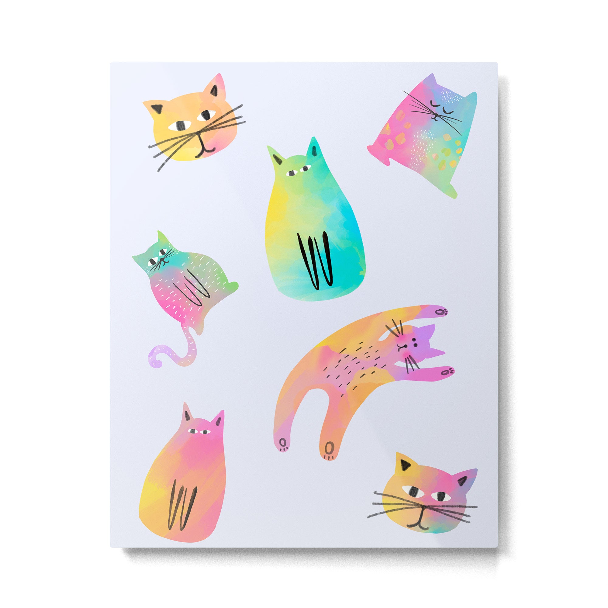 Rainbow Cats Pastel Metal Print Gallery Image 6