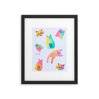 Rainbow Cats Pastel Framed Art Print Gallery Image 6