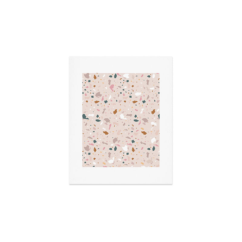 Terrazzo Milenial Pink Rose Quartz Art Print Gallery Image 1