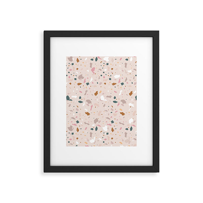 Terrazzo Milenial Pink Rose Quartz Framed Art Print Gallery Image 6