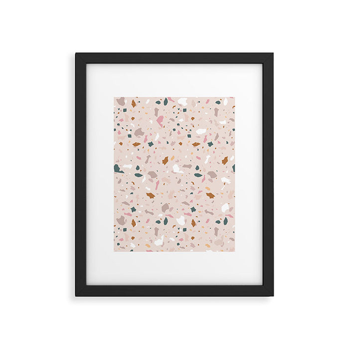 Terrazzo Milenial Pink Rose Quartz Framed Art Print Gallery Image 1