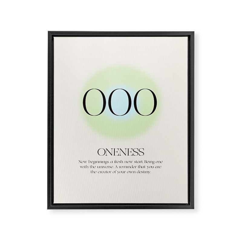 Angel Number 000 | Oneness Framed Canvas Print Gallery Image 6