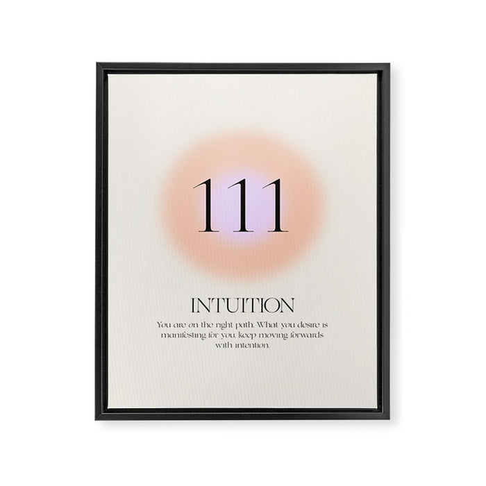 Angel Number 111 | Intuition Framed Canvas Print Gallery Image 1
